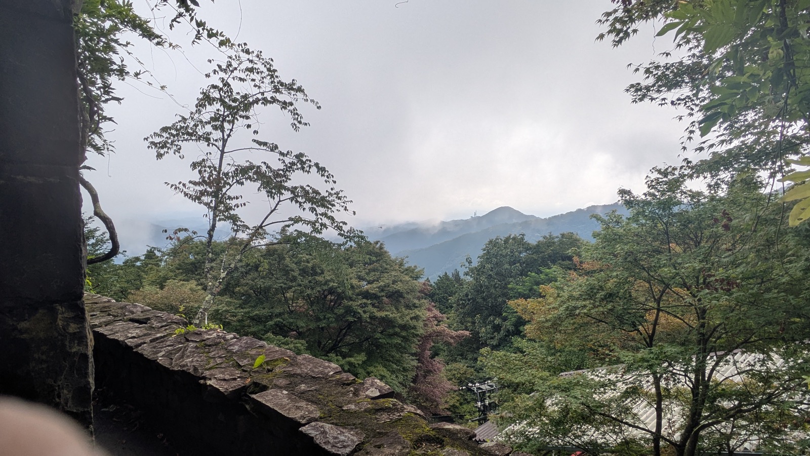 The view east from the terrace outside the upper cable car station